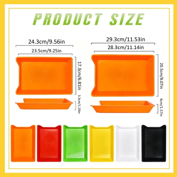 Rectangle Plastic Food Tray, Serving Tray, Multicolor Catering Serving Platter, Household Fast Food Storage Tray, Restaurant Snack Serving Tray, Serving Trays for Party,Yellow, 9.57×6.81×1.3 in