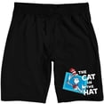 thumbnail image 6 of Dr. Seuss The Cat in the Hat Men's Black Lounge Shorts-Small, 6 of 7
