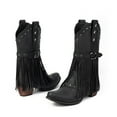 thumbnail image 2 of SACFOF Cowboy Boots for Women Cowgirl with Fringe Star Studded Pointed Toe Chunky Heel Pull-On Western Country Boot, 2 of 6