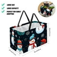 thumbnail image 2 of Snowman Large Capacity Reusable Foldable Oxford Cloth Cube Organizer Tote Bag Toy Basket, 2 of 7