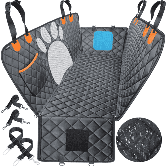 Dog Car Seat Cover Hammock Waterproof & Scratchproof with Lick Mat (54"x58") by DEOGI
