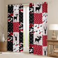 thumbnail image 2 of Homewish Wild Moose Deer Black Out Curtains,Jungla Animal Curtains Pack of 2 (42x63 Each),Red Black Bedroom Curtains For Boys Kids,Super Cozy Room Decor, 2 of 6