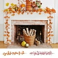 thumbnail image 1 of Guirnaldas artificiales de calabaza para decoración de Halloween y Acción de Gracias - Enredaderas de flores artificiales envueltas en tela de 59 pulgadas para la repisa, la puerta y la mesa, 1 of 7