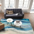 thumbnail image 4 of Area Rugs Indoor Non-Slip Rectangle Rug 5x7 Ft Abstract Blue Gradient Beach Ocean Wave Oil Painting Rug Rubber Backing Floor Mats Non Shedding Home Decor Carpet for Entryway Living Room, 4 of 8
