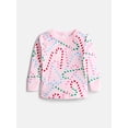 thumbnail image 2 of Holiday Time Toddler Girls Top and Pants Fleece Pajama Set, 2-Piece, Sizes 12M-5T, 2 of 5