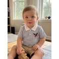 thumbnail image 6 of BemeyourBBs Toddler Baby Boys 4th of July Shirt Fourth of July Outfit Baby Boy Patriot Independence Day Clothes Collared Waffled Stripe Bird American Flag Embroidery Short Sleeve Summer Tee Shirt Top, 6 of 9