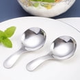 thumbnail image 2 of 6 cucharas de mango corto de acero inoxidable, cucharas de postre redondas de 3,54 x 1,77 pulgadas para cocina o restaurante (plata) TUNC Sencillez, 2 of 5