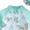 thumbnail image 5 of kmaduk Toddler Infant Baby Boy Swimsuit Newborn Rash Guard Boys Girls One Piece Zipper Bathing Suit Swimwear with Hat(White, 6-12 Months), 5 of 8