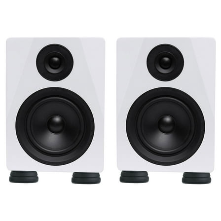 (2) Rockville DPM5W 5.25" Powered Studio Monitor Speakers Isolation Feet Pads