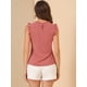 thumbnail image 5 of Blusas Elegante Sin Mangas Vintage De La Década De 1950 Con Volantes Para Oficina De Negocios Para Mujer Rosa oscuro M, 5 of 6