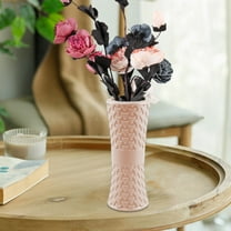 Floral Vase, Flower Pot, Plastic Glazed Vase for Dried Flowers, Blue Pink White, Living Room TV Cabinet Decor