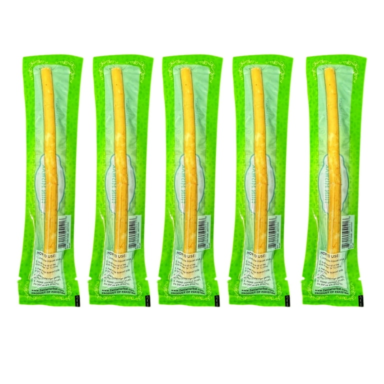 (5 Pack) Zenia Sewak Natural Miswak Thin Toothbrush