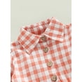 thumbnail image 5 of hirigin Toddler Kids Girls Cute Dress Plaid Turn-Down Collar Long Sleeve Buttons Dress Spring Autumn Casual A-line Dress, 5 of 8