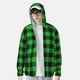 thumbnail image 2 of Fotbe Buffalo Plaid Green Black Chaqueta con Protección Solar UPF 50+ para Hombre y Mujer, Camisa con Capucha y Bolsillos-Small, 2 of 7