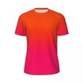 thumbnail image 4 of T Shirt For Men Bright Ombre Print Gym Neon Orange Pink Hip Hop Male Fun Tee Shirt Summer Short Slee, 4 of 7