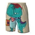 thumbnail image 5 of Kdxio Cool Dino Playing Skateboard Pattern Mens Casual Shorts - Drawstring Summer Beach Sports Shorts for Men, 5 of 9