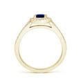 thumbnail image 2 of ANGARA Natural Oval Blue Sapphire Halo Ring with Diamond Accents in 14K Yellow Gold for Women (Size-6x4mm) | September Birthstone, Anniversary, Jewelry Gift for Women | Natural Blue Sapphire Ring, 2 of 9
