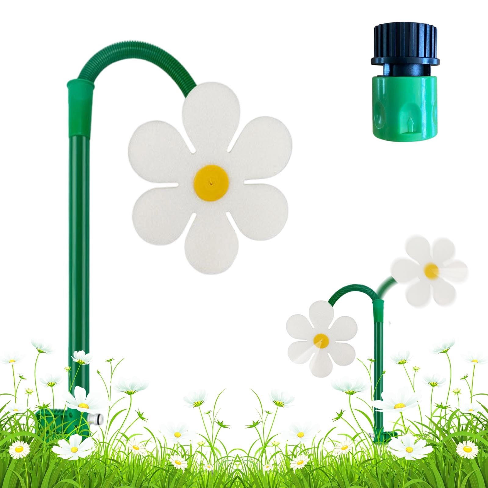 2026 NEW Crazy Daisy Sprinkler Crazy Dancing Flower Water Sprinklers Funny 360° Rotating Sun Flower Dancing Daisy Lawn Sprinkler for Yard Watering