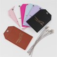 thumbnail image 4 of PU Leather Luggage Tages Practical Luggage Labels Card Tages Boardings Travel Suitcases Tages with Steel Loops for Bags rose red, 4 of 4