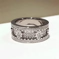 thumbnail image 3 of Handmade Diamond Ornate Geometric 3D Band Ring- Pure, Handmade Gear Spinning Starry Ring, Gear Spinner Rings Rotating Mechanical Decompression Anxiety Ring for Women Men Teens (Gold,#11), 3 of 7