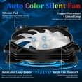 thumbnail image 6 of Elegant Choise PC Case Fans 120mm RGB Computer Fan Quiet Cooling, Black, 6 of 10