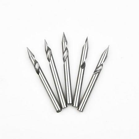 

Lierteer 5pcs 30 Deg V Groove Engraving Tool Flat Bottom CNC Spiral Router Bits 1/8 Shank