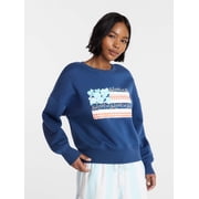 No Boundaries Boxy Americana Sweatshirt with Long Sleeves, Women's XXS-4X