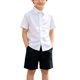 thumbnail image 1 of Odeerbi Niños 2 Piezas Caballero Traje Formal Preppy Vestido de Manga Corta Camisa y Traje Pantalones Cortos Conjunto de Uniforme Escolar, 1 of 9