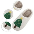 thumbnail image 5 of Fuzzy Slippers for Women Slip On Indoor Christmas Slippers Comfortable Home Footwear Fluffy Winter Warm House Shoes Bedroom Slippers Indoor Slippers Green 43, 5 of 9