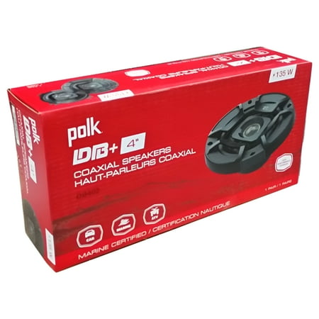 Polk Audio - DB+ Series 4" 2-Way Coaxial Speakers with Polypropylene UV Tolerant Cones (Pair) - Black