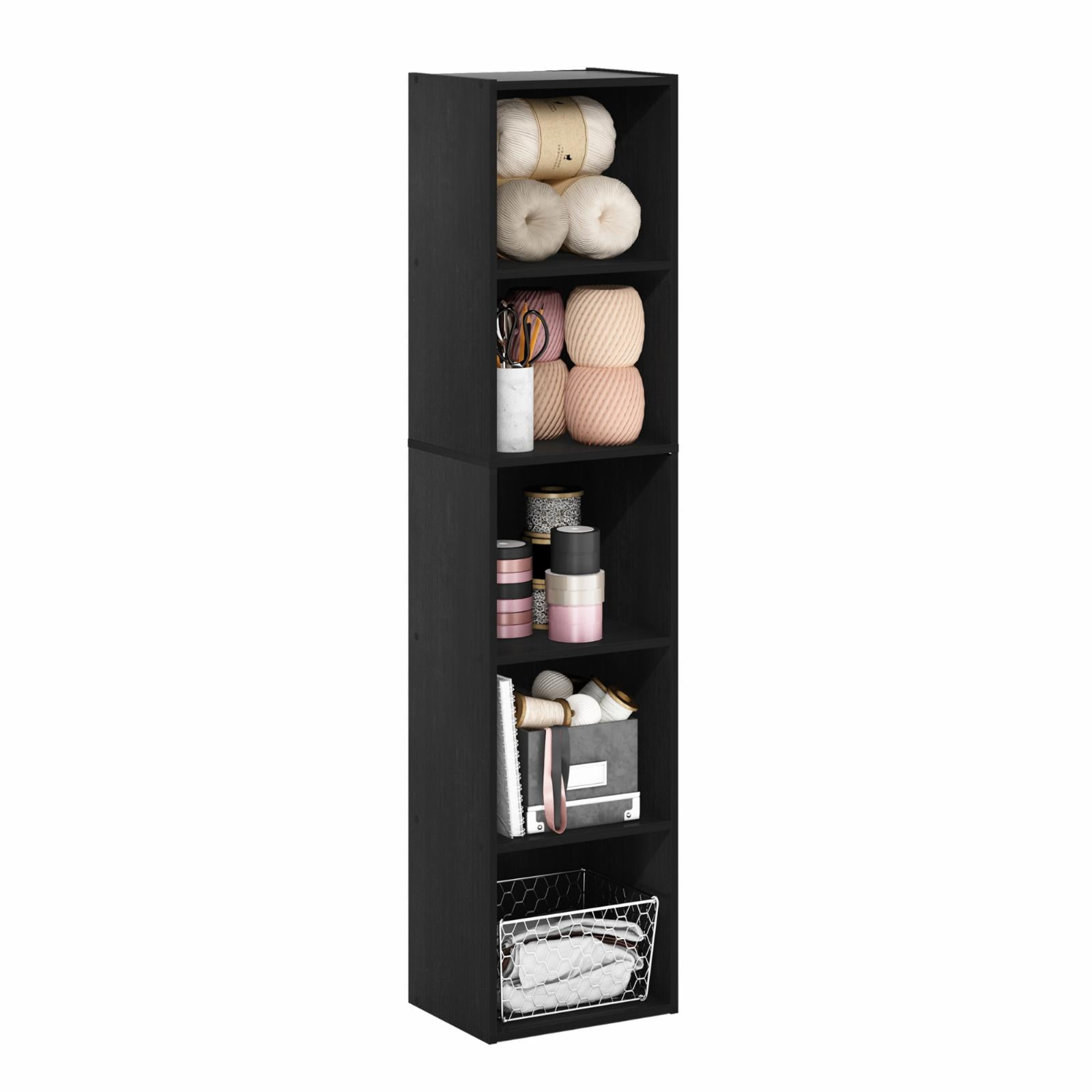 Furinno Pasir 5Tier Open Shelf Bookcase, Blackwood, Durable Composite Wood, Easy Customization, Multiple Colors  (图4)