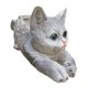 thumbnail image 3 of Maceta con forma de maceta, escultura artística de gatito, adorno para la sala de estar. gris, 3 of 8