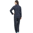 thumbnail image 3 of Bimba Navy Blue Button-Down Shirt With Pajama Pant 2 Pcs Night Wear Set - 4, 3 of 4
