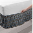 thumbnail image 2 of Antique Oriental Bed Skirt, Rhythmic Inspired Grunge Flowers Illustration, Elastic Bedskirt Dust Ruffle Wrap Around for Bedding Decor, 4 Sizes, Pale Sky Blue Pale Sepia, by Ambesonne, 2 of 2