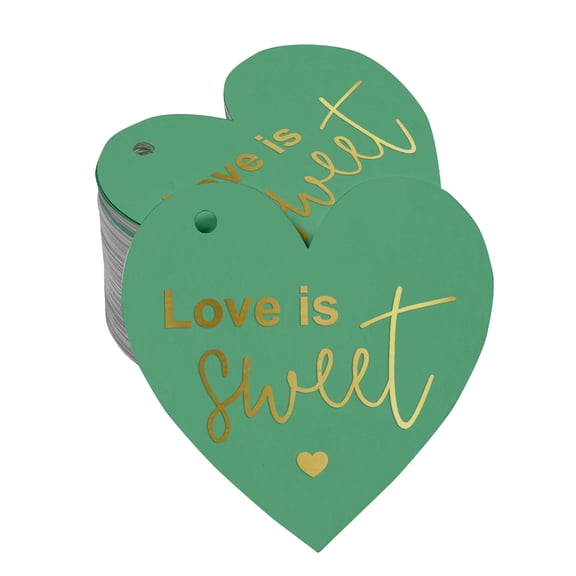 Inkdotpot Real Gold Foil Love Is Sweet Wedding Tag Favor Hang Paper Tag 100 Pieces