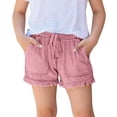 thumbnail image 2 of Frostluinai Girls Lightweight Jean Shorts Casual Baggy Fringe Hem Hot Pants Elastic Waist Comfy Denim Shorts Distressed Washed Jeans with Pocket 4-14Y, 2 of 9