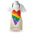 thumbnail image 4 of Pride Apron, Happy Gay Pride Typography with Rainbow Colors Hand Painted Heart Shape, Unisex Kitchen Bib with Adjustable Neck for Cooking Gardening, Adult Size, Champagne and Multicolor, by Ambesonne, 4 of 4