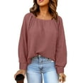 thumbnail image 1 of Square Neck Blouse,Square Neck Long Puff Square Neck Puff Sleeve Top Drop Shoulder Pullover Exceptional Craftsmanship, 1 of 5