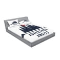 thumbnail image 2 of Ambesonne Saying Fitted Sheet & Pillow Sham Set, Calligraphy Trees and Sun, Queen, Dark Blue Grey and Vermilion, 2 of 2