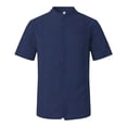 thumbnail image 4 of Men's Shirts, Mens Summer Linen Shirts Casual Short Sleeve Button Down Shirt Classic Lightweight Stand Neck Stylish Beach Tops Navy XXXL, 4 of 6