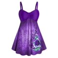 thumbnail image 1 of Más el tamaño de impresión tribal floral cintura del imperio de baño tankini Rosegal Camisetas tallas grandes, 1 of 5