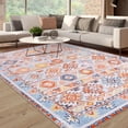 thumbnail image 7 of Haperlare Boho Distressed Area Rug Low Pile Non-Slip Moroccan Trellis Rug Indoor Floor Carpet for Living Room, 8' x 10' Orange, 7 of 7