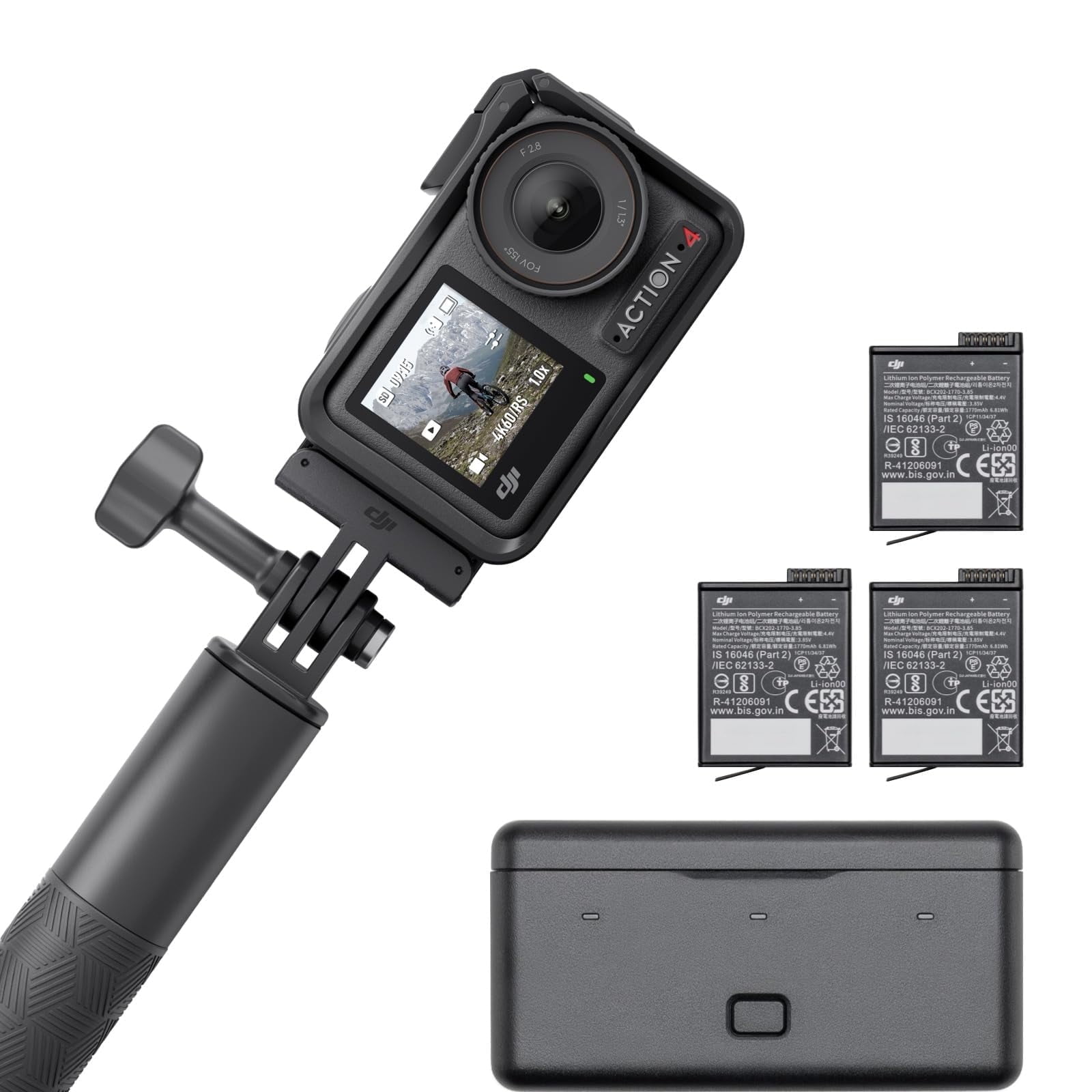 Open Box DJI Osmo Action 3 Adventure Combo, 4K HDR Action Camera