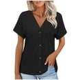 thumbnail image 2 of gbyLJF Women's Lightweight Button Down Cardigan V Neck Short Sleeve Spring Summer Tops 2026 Trendy Sweater Blouse, 2 of 7