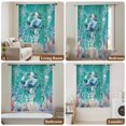 thumbnail image 6 of Coastal Crab Sheer Curtains 54" Long, Watercolor Ocean Animal Coral Jellyfish Wood Green Light Filering Curtains, Breathable Simi Curtain Privacy Drapes for Kitchen Bathroom Small Window Treatment, 6 of 8