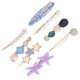 thumbnail image 5 of 8 Uds. Pinzas para el cabello para mujer, pinzas para el cabello con patrón de perlas de imitación de estrella brillante, accesorios para el cabello, 5 of 8