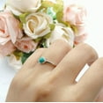 thumbnail image 3 of Petite Dainty Round Ring Larimar CZ 925 Sterling Silver Size 9, 3 of 4