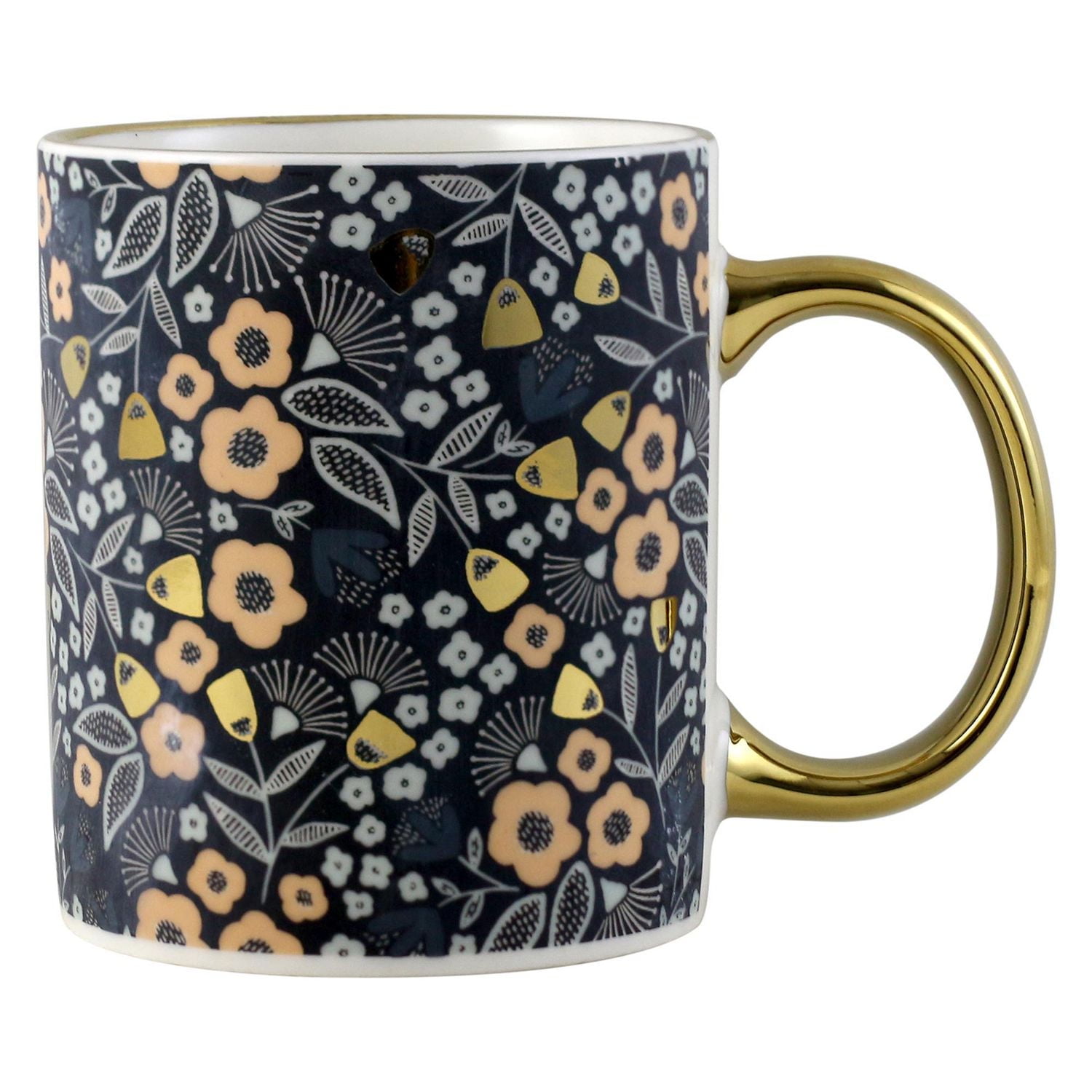 Mainstays Grey Decal with Golden handle 11.5OZ MUG