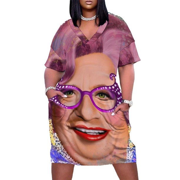 Dame Edna-vestido holgado con bolsillos para mujer vestido de verano de estilo coreano