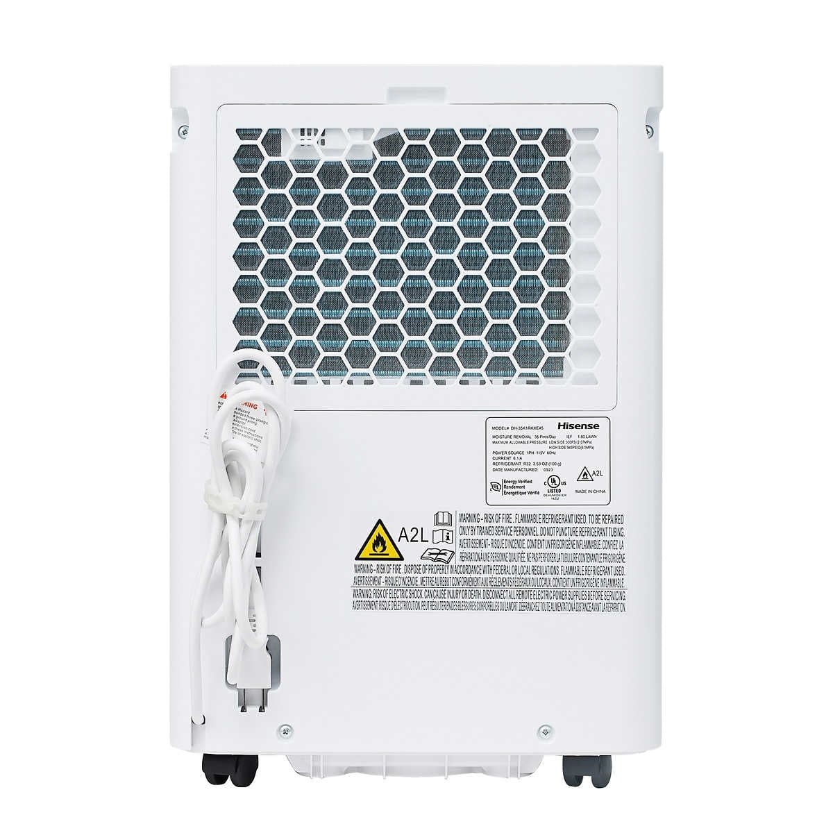 Restored Hisense 35 pt 3000 sq ft Dehumidifier in White - Energy Star Certified (Refurbished)